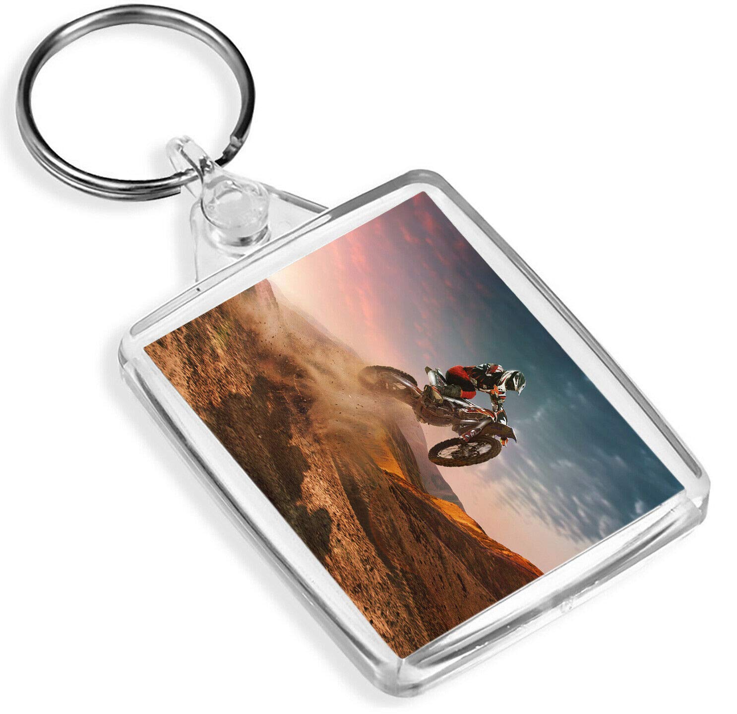 Destination Vinyl Keyrings Motocross Bike Jump Keyring Motorbike Biker Dirt Keyring #12452