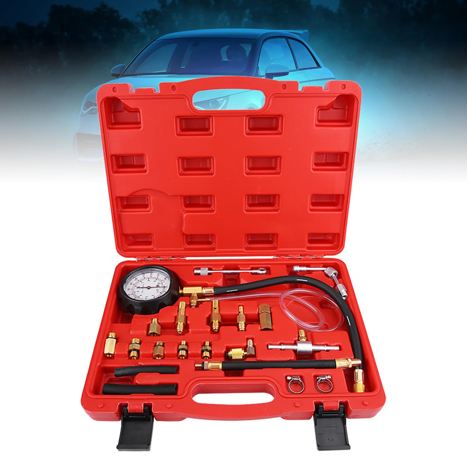 TU-114 Fuel Pressure Test Kit for Petrol & Engines, Diagnostic Pump Tester Tool