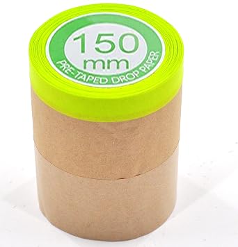 xianshengle Masking Paper, Pre-Taped Masking Paper for Painting, 6 inch x 50 feet Automotive Paint Paper Roll with Tape, for Auto Overlay Masking, Home Protection, Paint Masking 1 Roll
