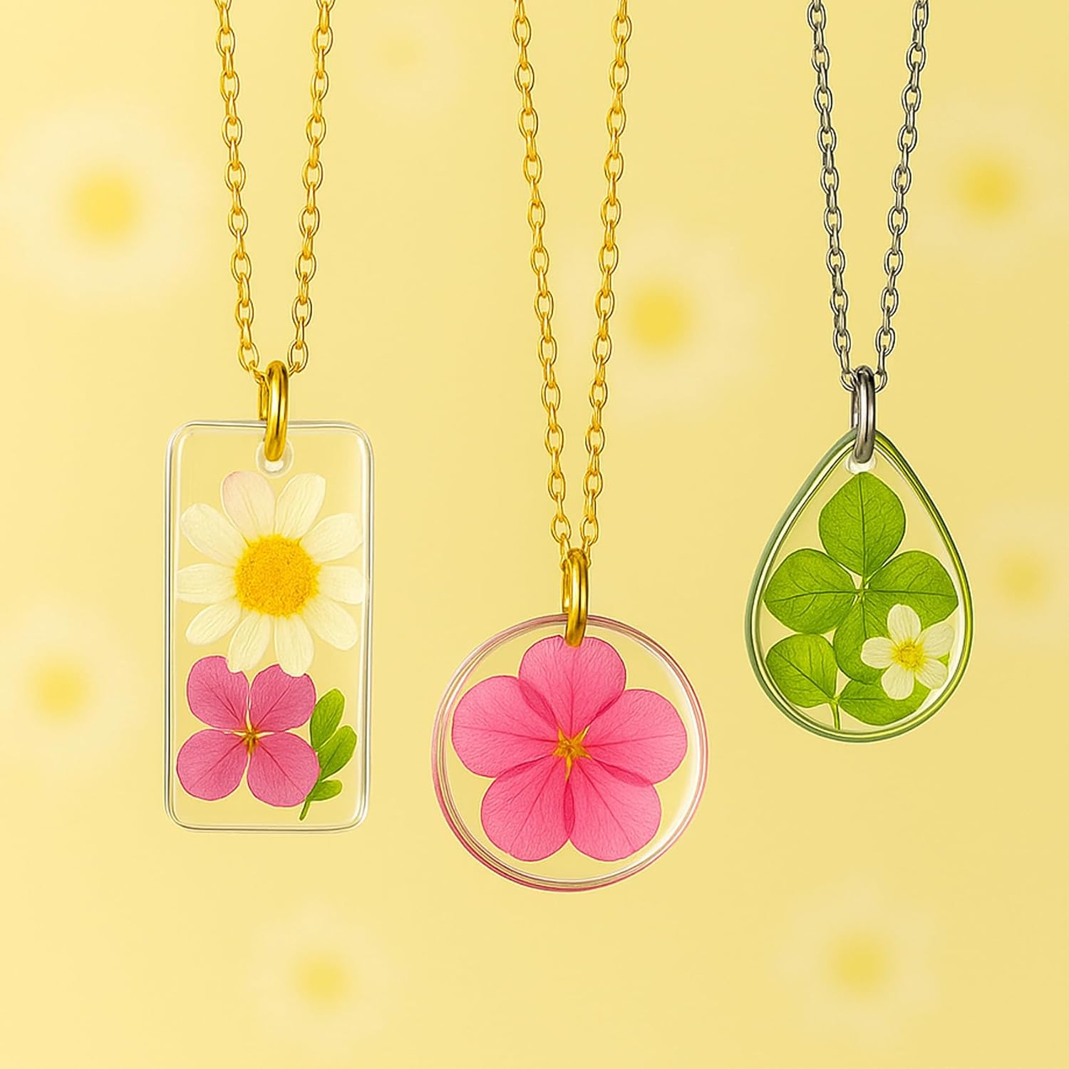 Resin Jewelry Molds, 38 Cavities Silicone Molds for Resin Epoxy Mold with Hole, Silicone Pendant Mold for Jewelry Casting, Earrings, Necklace, Keychains Making Gem DIY Crafting - Image 3