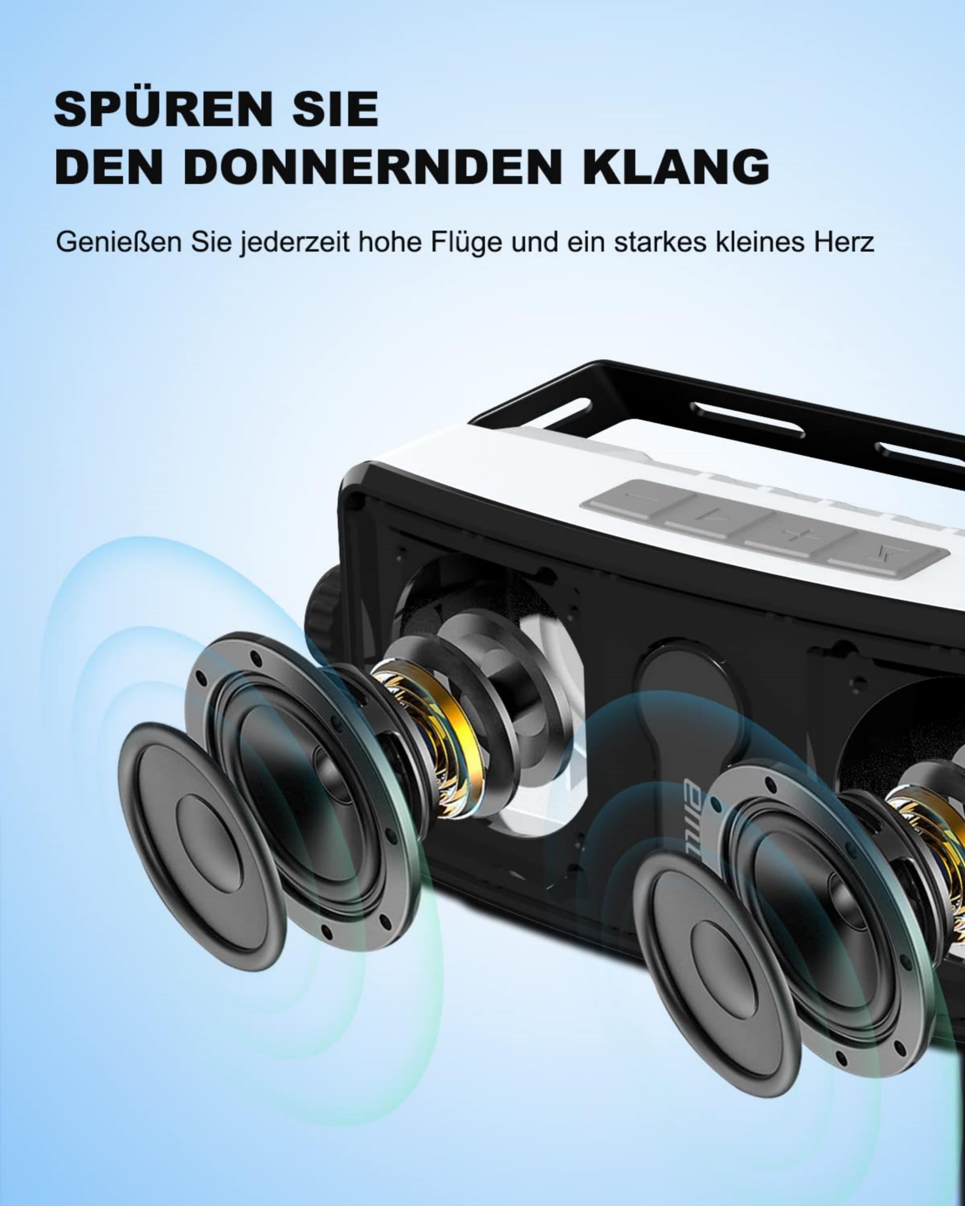 Inwa Bluetooth Outdoor Lautsprecher, Wandlautsprecher, Unbegrenzte Anzahl Synchronisiert, 17 * 10 * 6 cm, Wetterfest, Bluetooth-Verbindung zum Handy, Echo Dot (Sync Speaker, 2 PCS)