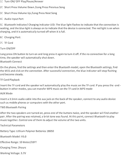 Miniatura 8 de UrbanX Altavoz Bluetooth 5.0 ultraportátil con clip, tiempo de reproducción de 12 horas, altavoz compacto con sonido grande, graves intensos,