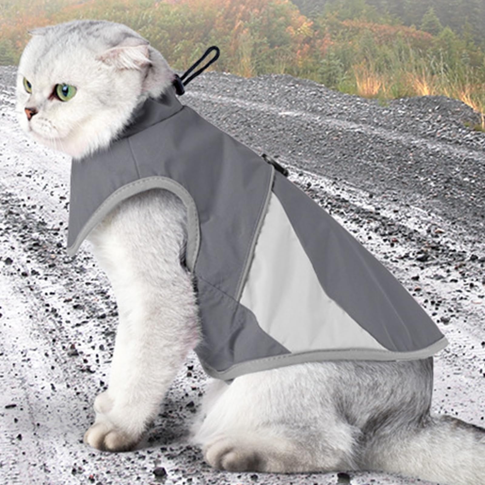 Manteau d'hiver pour Chat,Veste pour Chat et Chien Coupe-Vent et Chaud,Vêtements pour Chat,Manteau Chaud pour Animaux,Pull-Over pour Chat,pour Chats de Petite, Moyenne et Grande Taille (Gris,S,1)