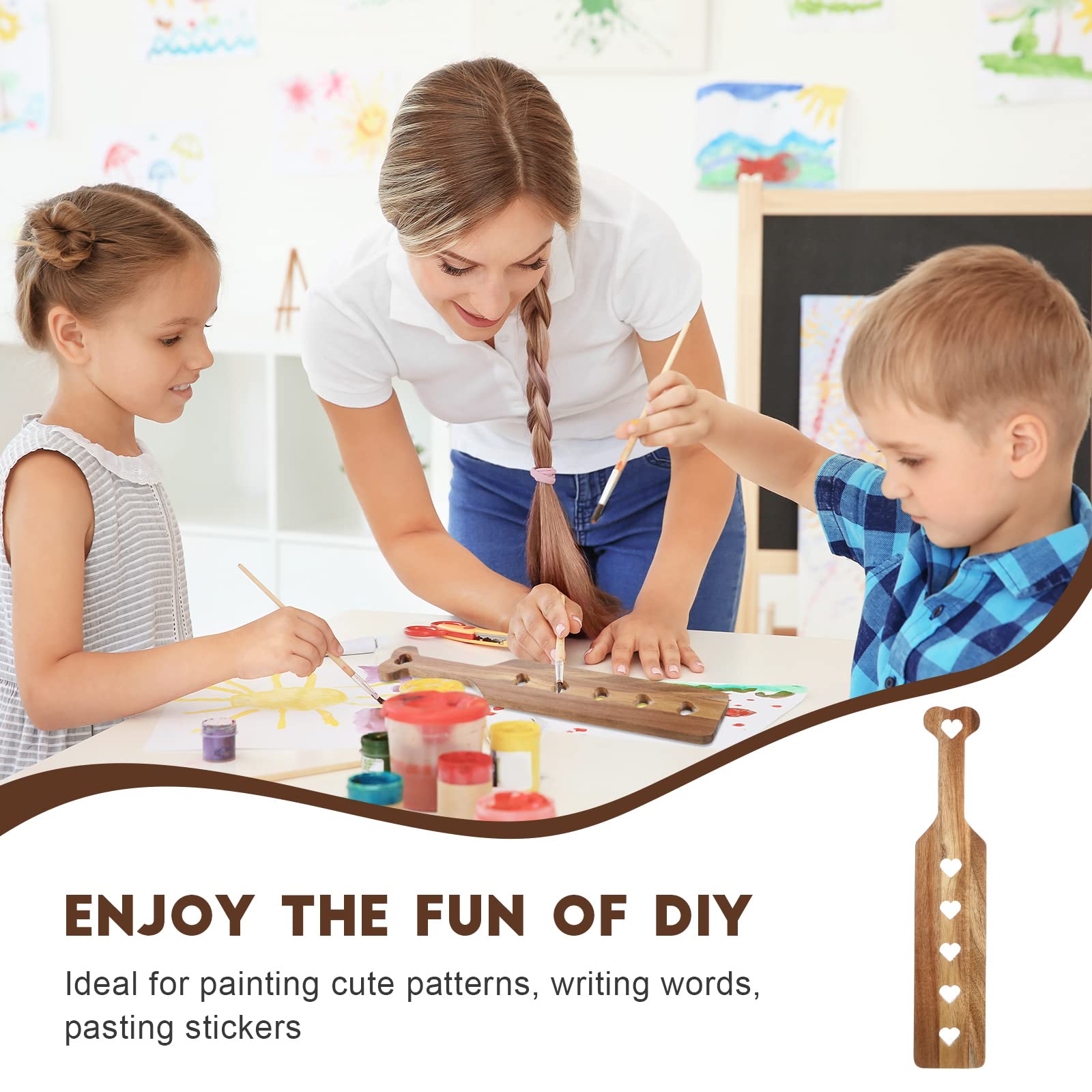 Baderke Valentine Wooden Paddle with Airflow Holes 13.4 Inch Acacia Fraternity or Sorority Greek Wood Paddle Solid Thick Lightweight with Smooth Surface