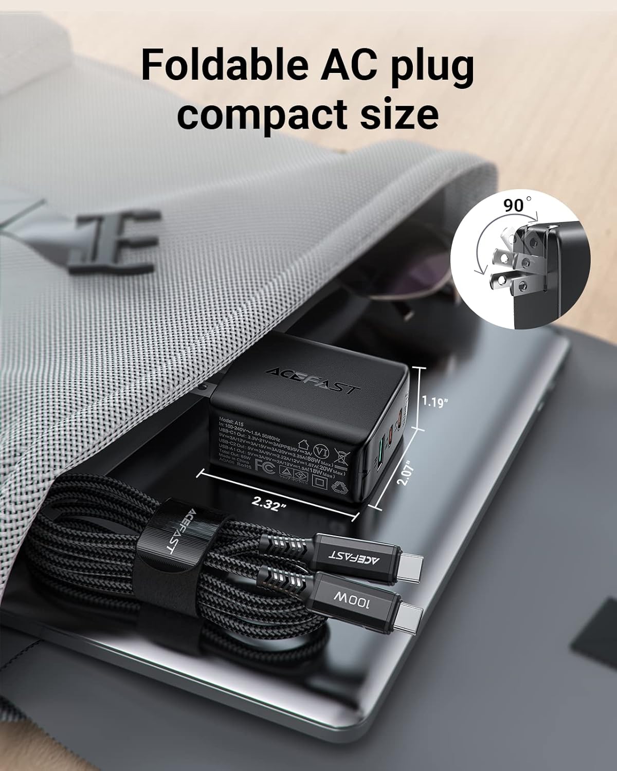 ACEFAST PD65W Charger compatibility chart for Apple and Samsung/Google devices