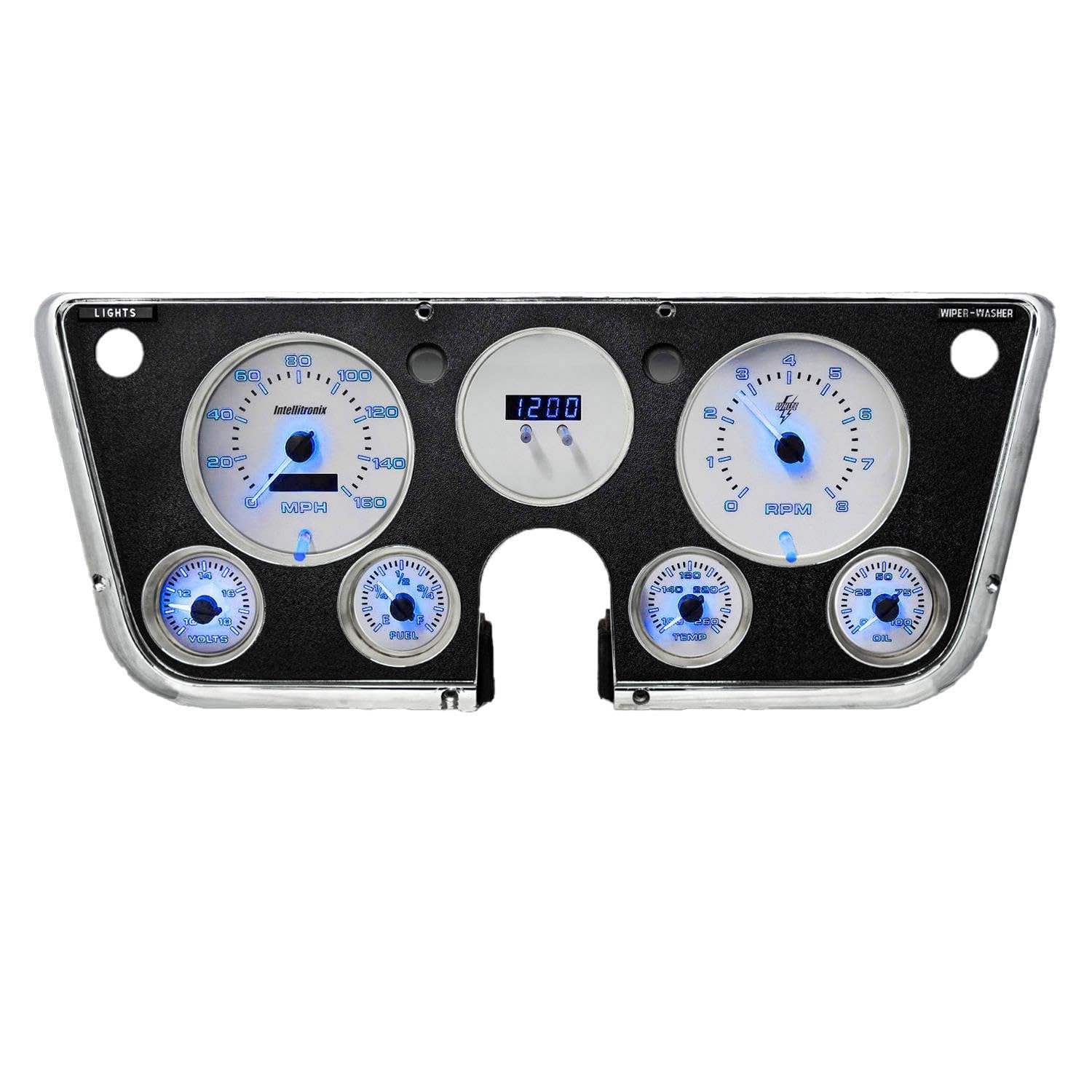 Intellitronix WL6003B - White Lightning Direct Fit Analog Gauge Panel, Blue