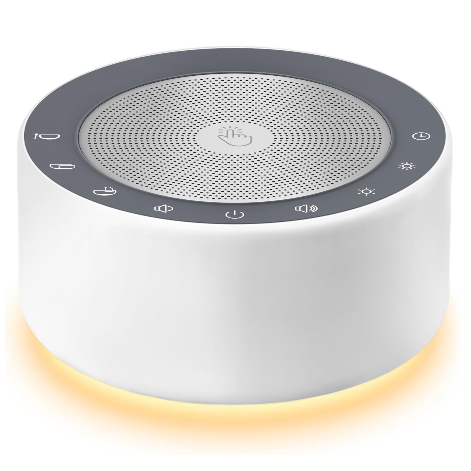 Kipcush White Noise Machine for Baby &amp; Adults, 30 Soothing Sounds, Soft Non-Glare Nursery Lamp, 8 Color Night Lights, Memory Function (New Ocean Theme, Standard)