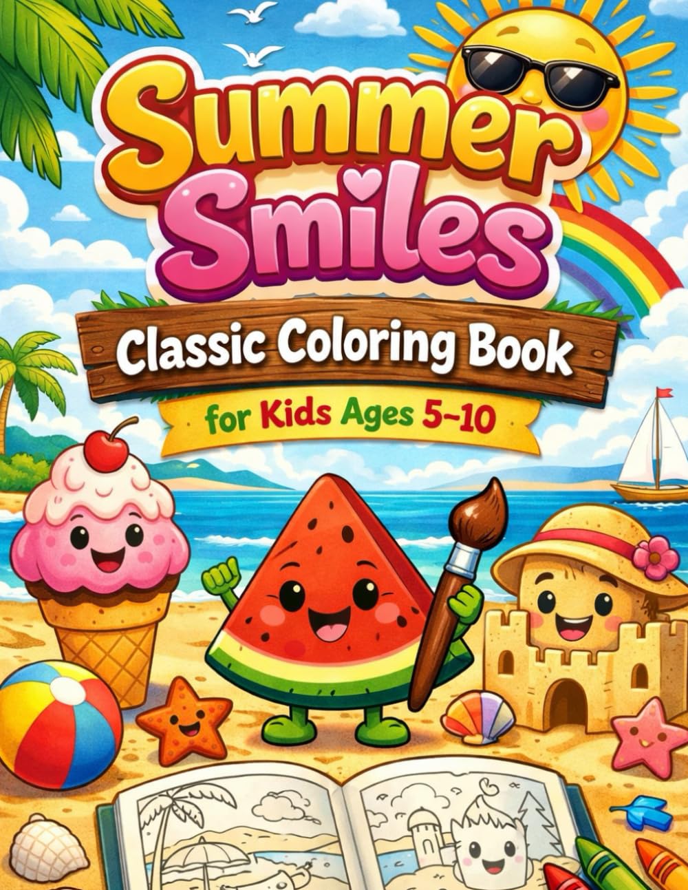 Summer Smiles classic Coloring Book for Kids Ages 5–10