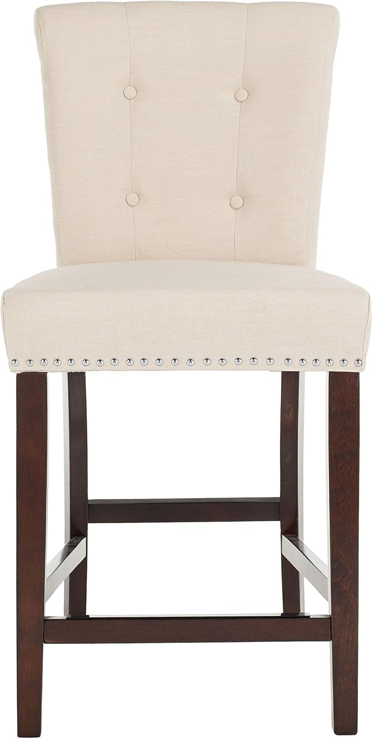 Safavieh Taylor Counter Stool, Beige/Espresso