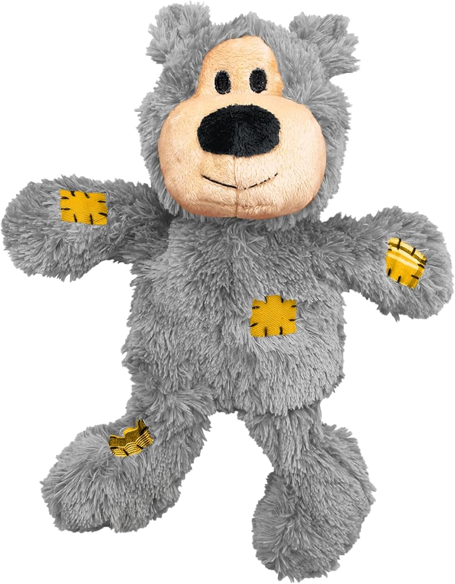 Oso de nudos salvajes, juguete de peluche de cuerda anudada, para perros pequeños/medianos | Oso de peluche suave con cuerdas anudadas internas y relleno mínimo para menos desorden durante el juego, el color puede variar