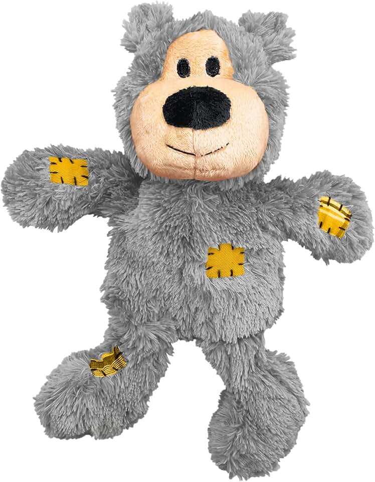KONG Wild Knots Bears - Juguete para Perro de Cuerda con Nudos - Relleno Mínimo - para Perros Pequeños/Medianos, Oso
