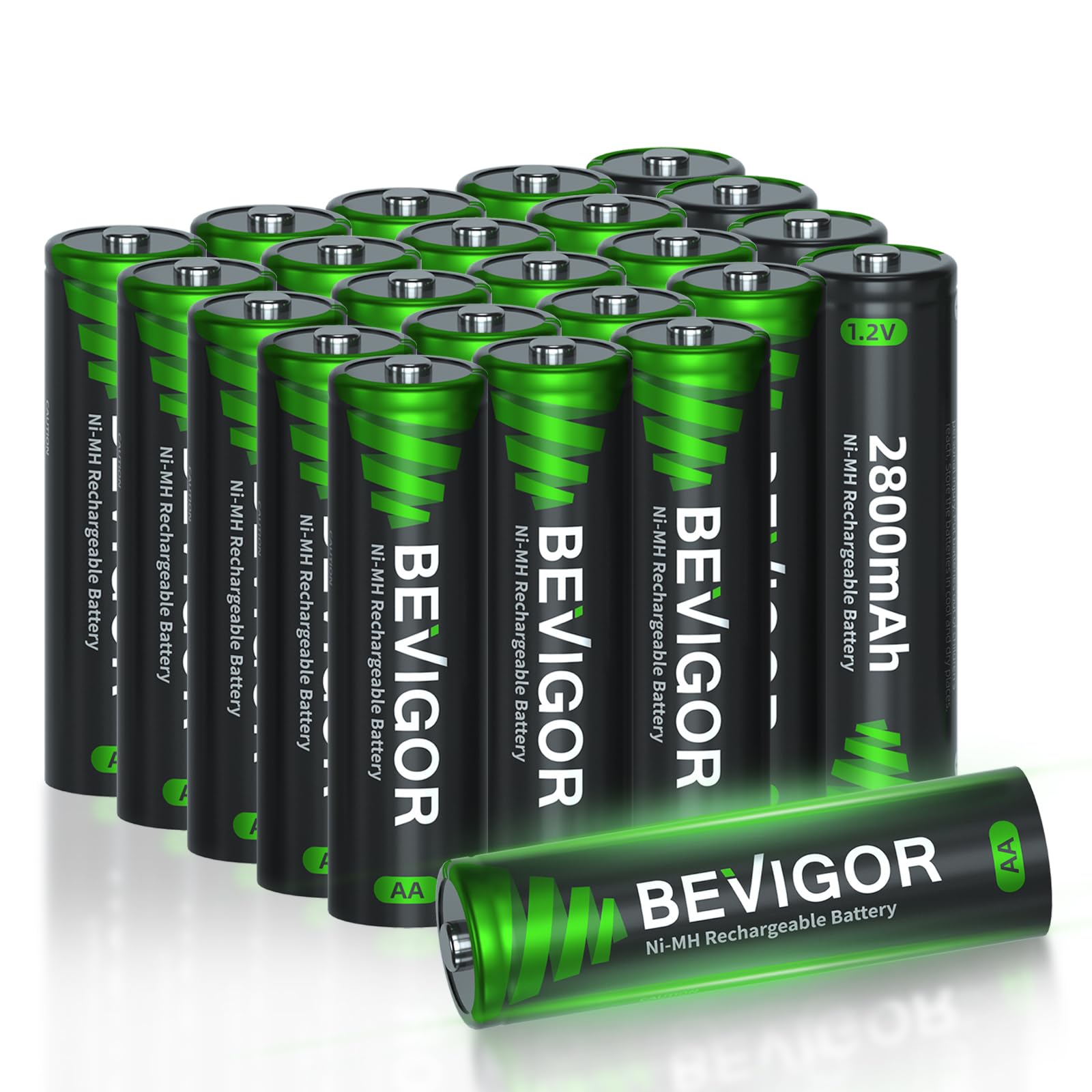 BEVIGOR Rechargeable AA Batteries, 2800mAh High Capacity Double A Batteries 1.2V NiMH Low Self Discharge AA Batteries 24 Count