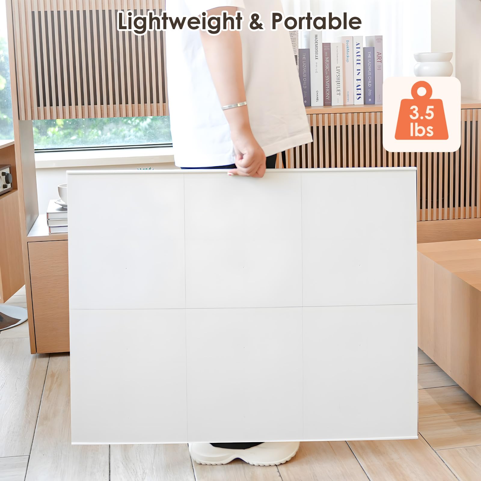 WELGEE Tavola puzzle inclinabile fai da te, con 6 pannelli modulari e supporto, tavolo puzzle portatile leggero per adulti e anziani, accessorio puzzle personalizzabile solo 1,6 kg (bianco)