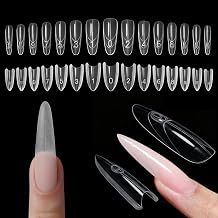 Sandwich Nail Dual Forms - 240Pcs | Almond Round Shape Nail Extension Kit with Alignment Guides | Reusable Mold for Builder Gel & Polygel Almond round