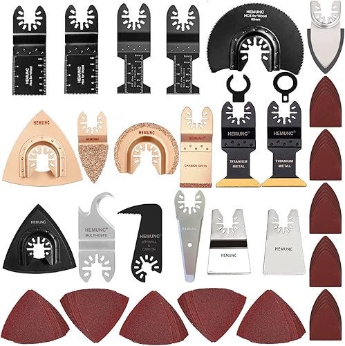 HEMUNC 118 cuchillas oscilantes para herramientas kit de accesorios de cuchillas de sierra multiherramienta oscilantes
