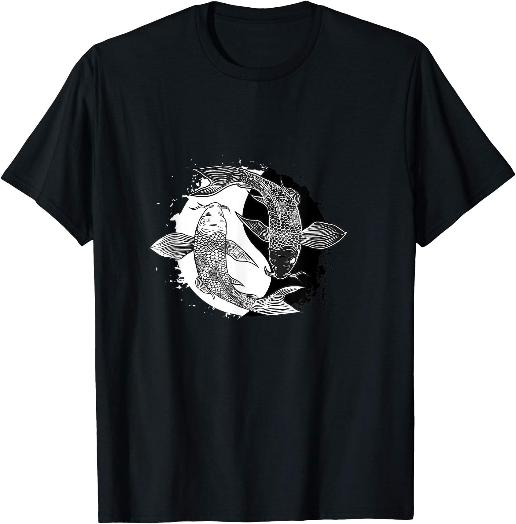 Yin And Yang Kai Fish Black And White Fishermen Fisher Gift T-Shirt