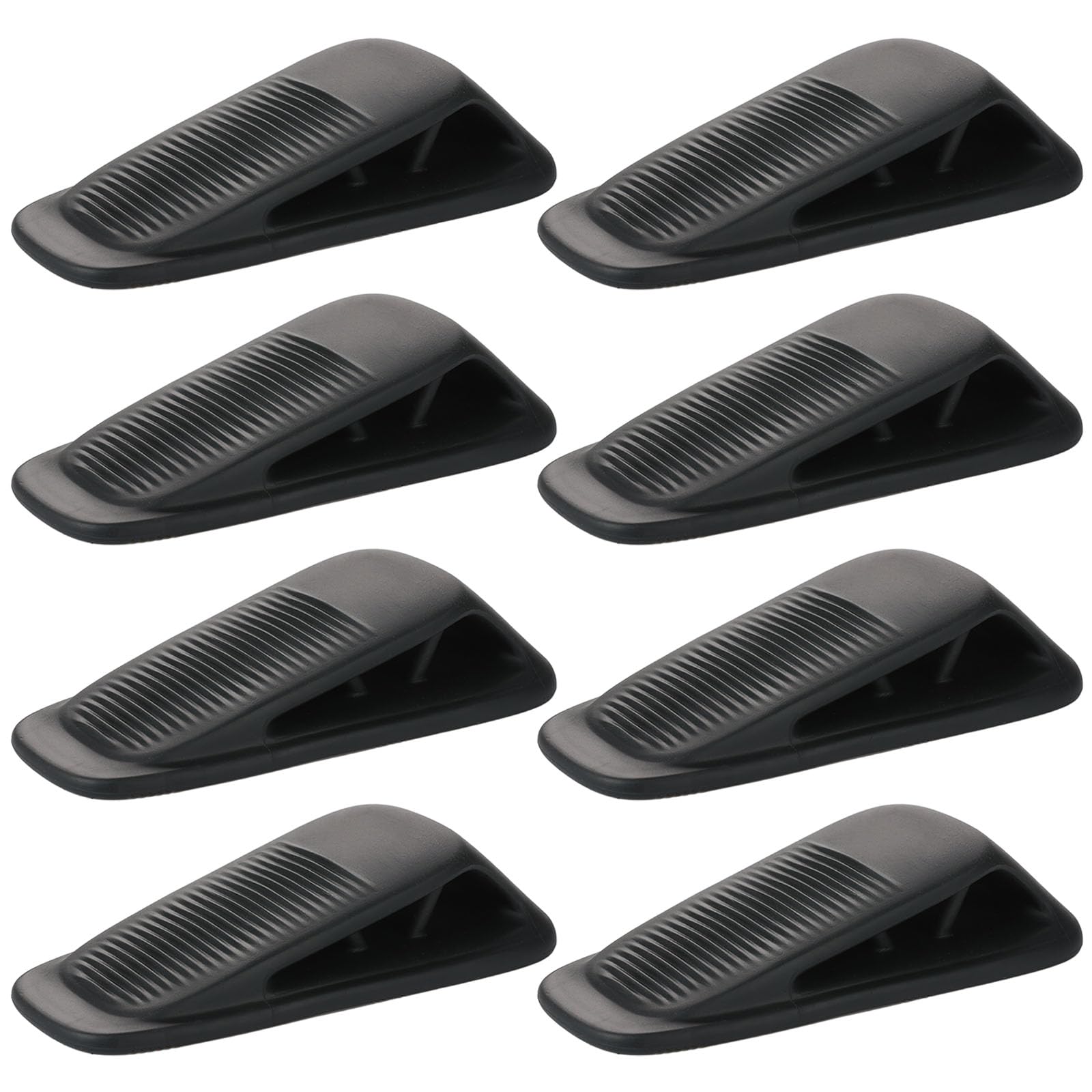 Fursafe&amp;Q Rubber Door Stoppers for Bottom of Door, Door Stop Wedge with Holder, Heavy Duty Doorstops 8 Pack, Wall Protector for Home &amp; Office &amp; School &amp; Commercial Doorstop Keep Open Stack Black