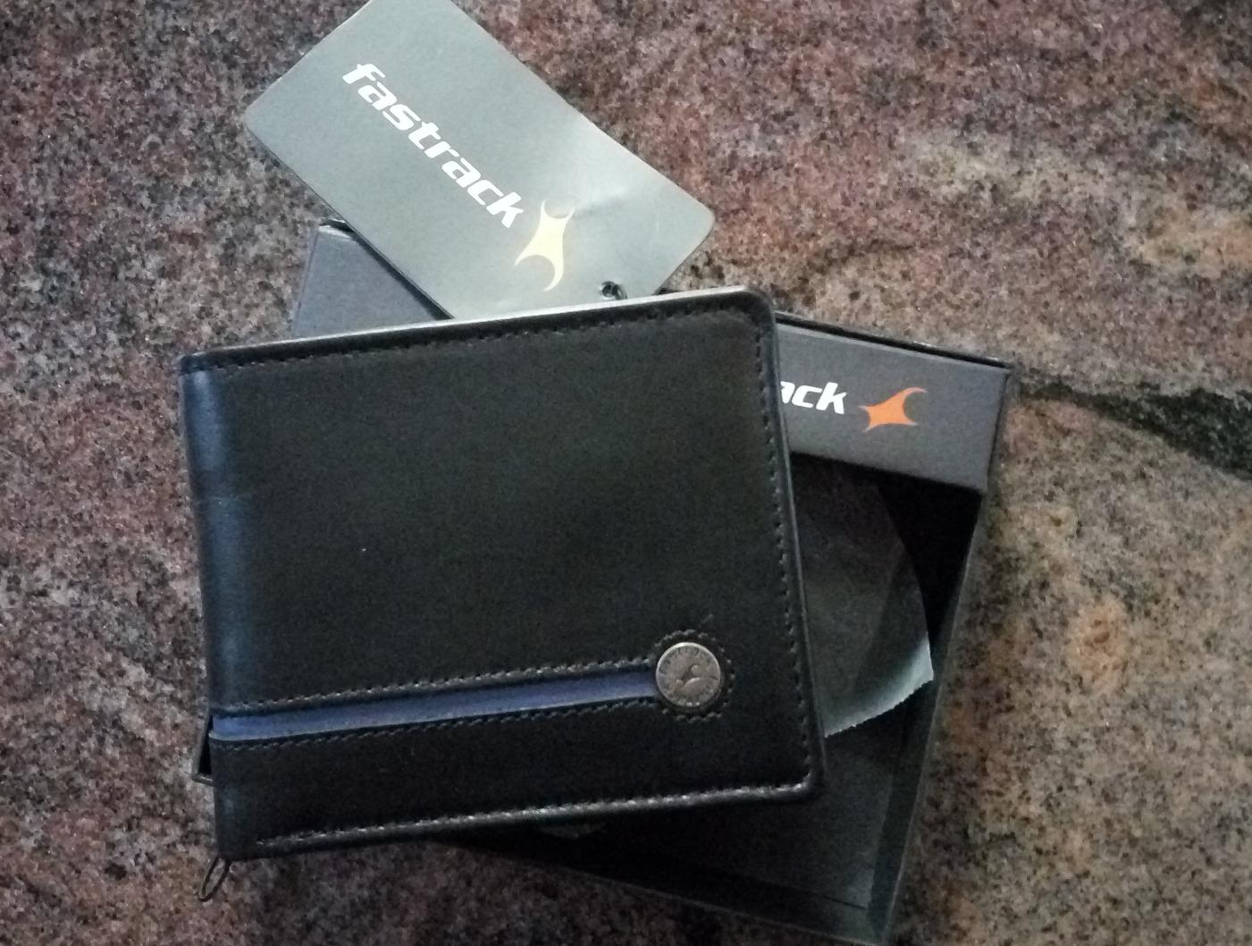 Buy Fastrack Leather Black And Blue Men's Wallet (C0368Lbk01) at Amazon.in