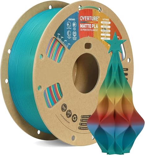 OVERTURE Matte PLA Filament 1kg Matte Candy Rainbow