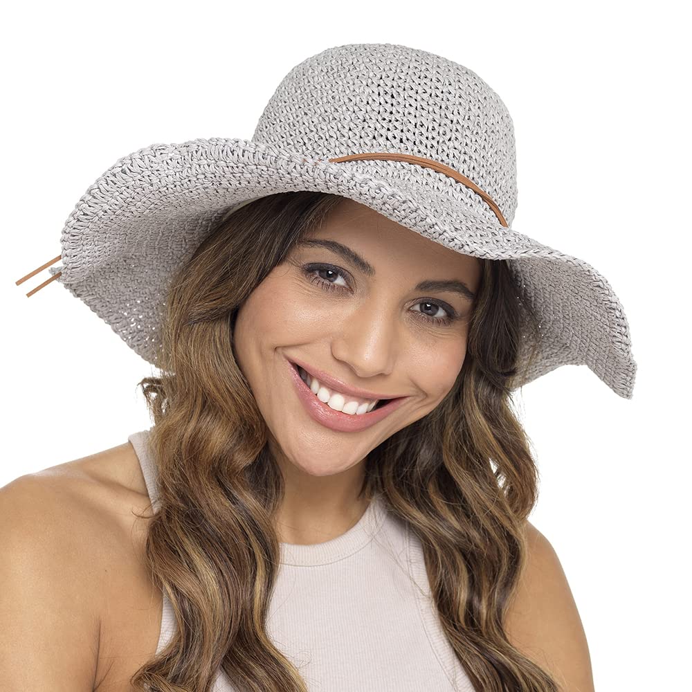 Undercover Women's Grey Wide Brim Straw Hat Gl675 S/M