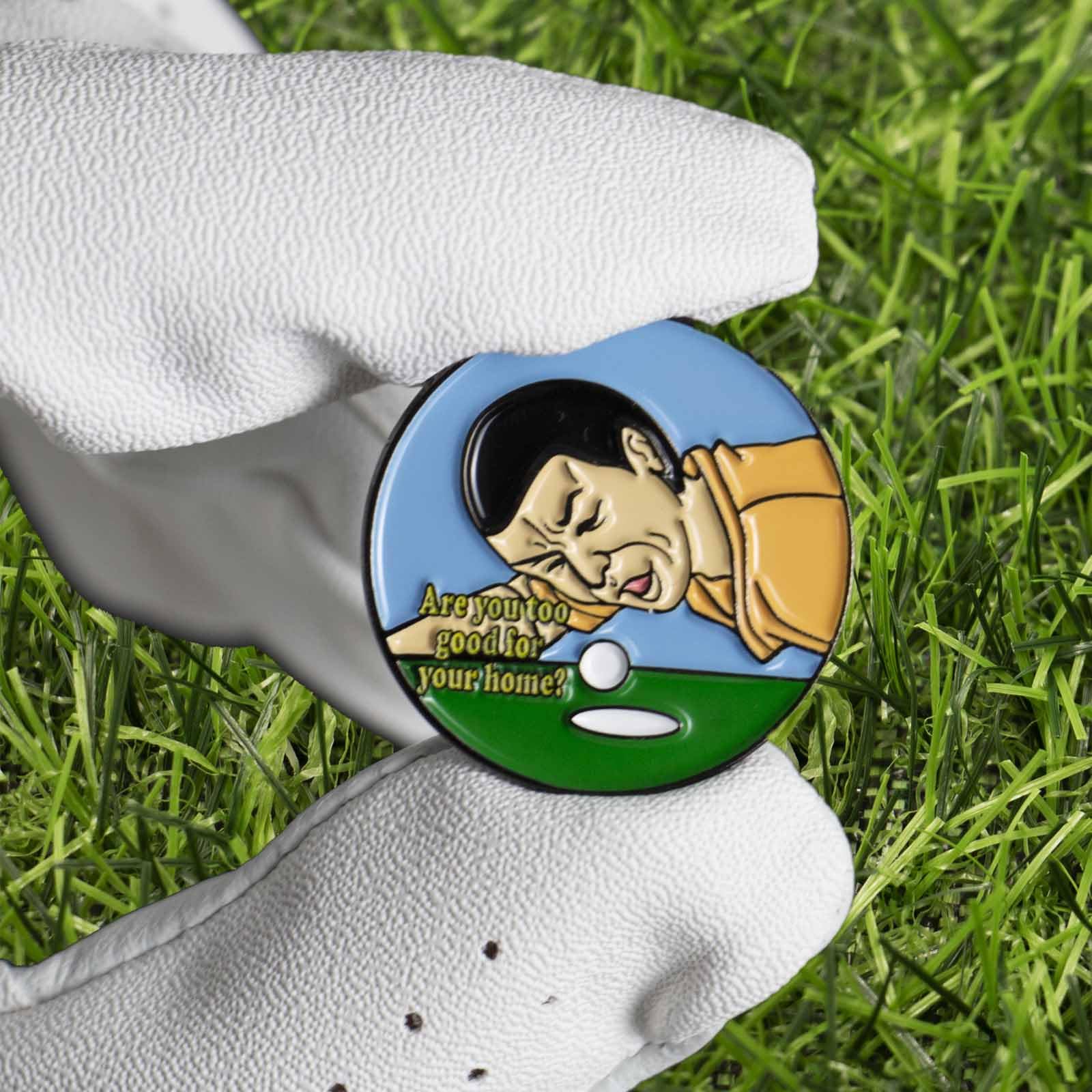 MUSHOOYI Funny Golf Ball Marker Golf Set for Men and Women Golfers,Happy Gilmore Cracker Golf Ball Marker with Magnetic Hat Clip Set (4 Markers & 2 Hat Clips)