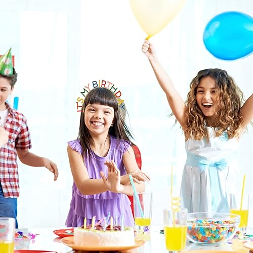 Miniatura 7 de Diadema de aleación con corona de feliz cumpleaños, diseño de arco iris, diadema de aleación para mujeres y niñas, regalo de cumpleaños y