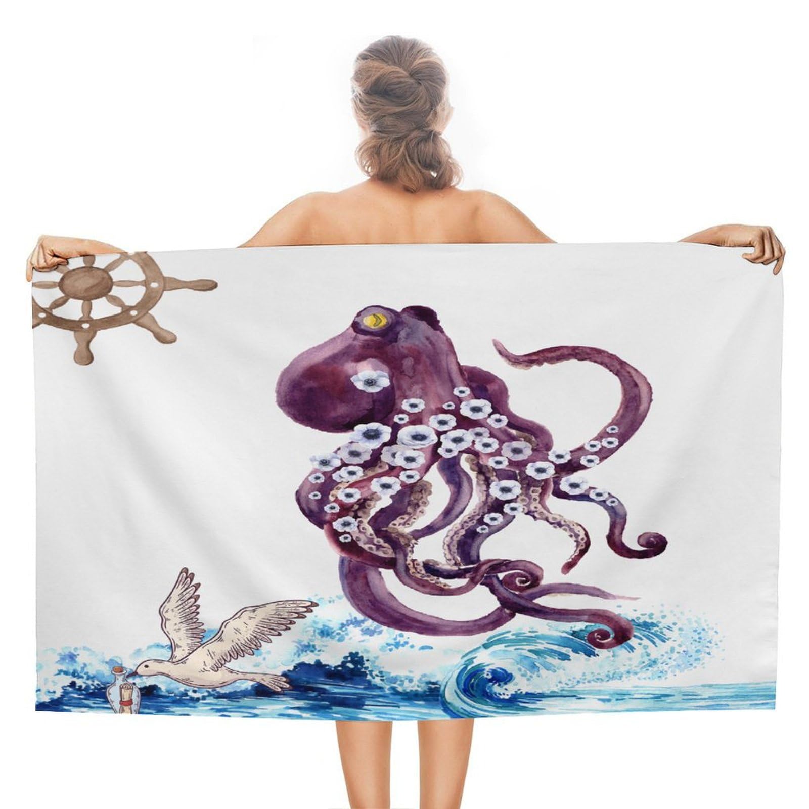 Rebbygena Fast Drying Beach Blanket - 51x31 Inches Sandproof Towel, Indianapolis Cityscape Design
