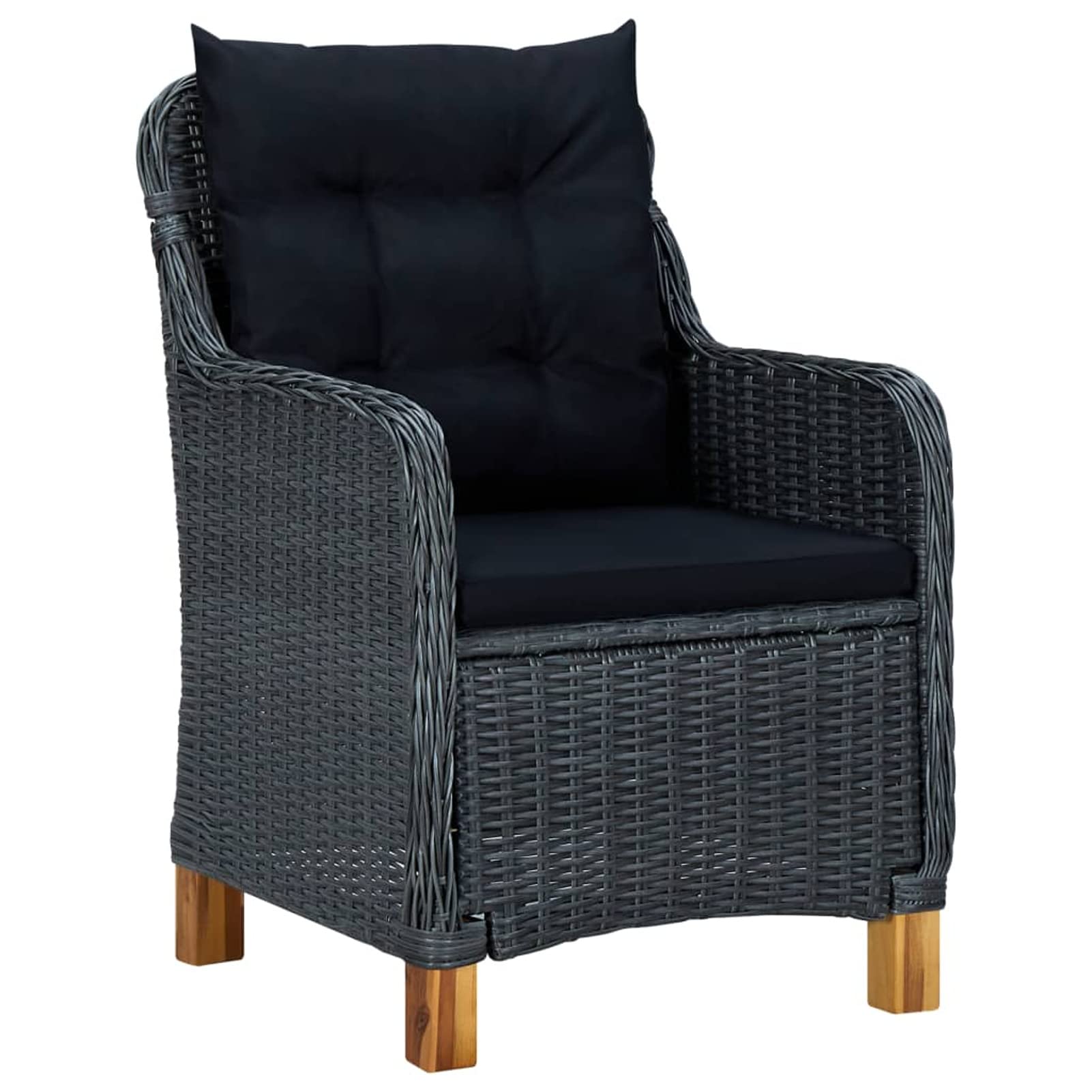 Juego de Comedor para jardín de 5 Piezas Gris Oscuro Mesa Jardin Exterior Conjunto Mesa Y Sillas Jardin - 3068789