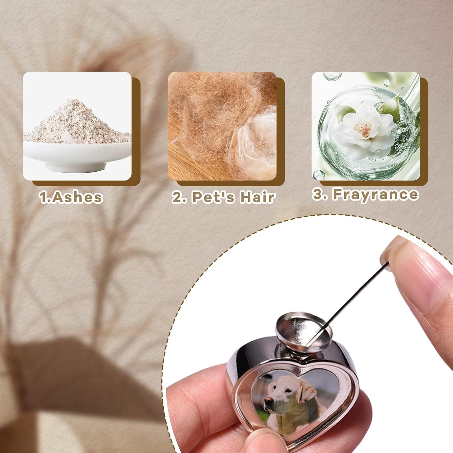 QYH Custom Dog Urn Necklaces for Ashes with Picture - Personalized Text Pet Ashes Necklace, Customized Memorial Gifts for Loss of Dog (Heart) - Image 6