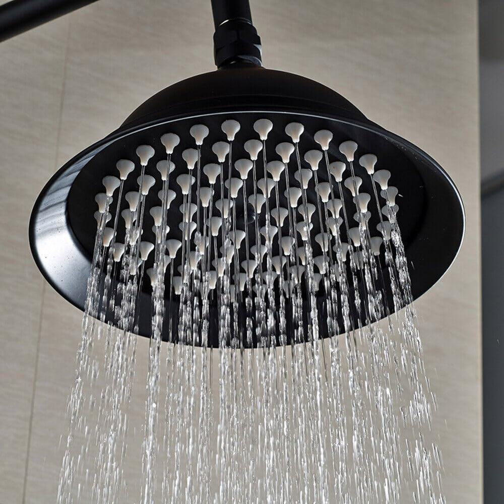 ducha de lluvia ducha dos asas retro grifo juego antiguo nostalgie negro set vintage montado en la pared