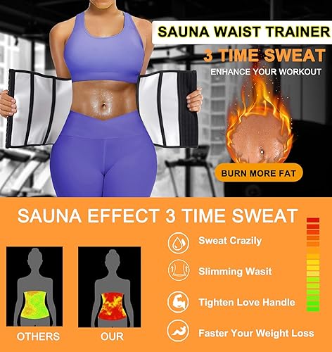 Miniatura 3 de SCARBORO Entrenador de cintura para mujer, reductor de cintura para sudor, moldeador de cuerpo, control de abdomen, traje de sauna para mujer