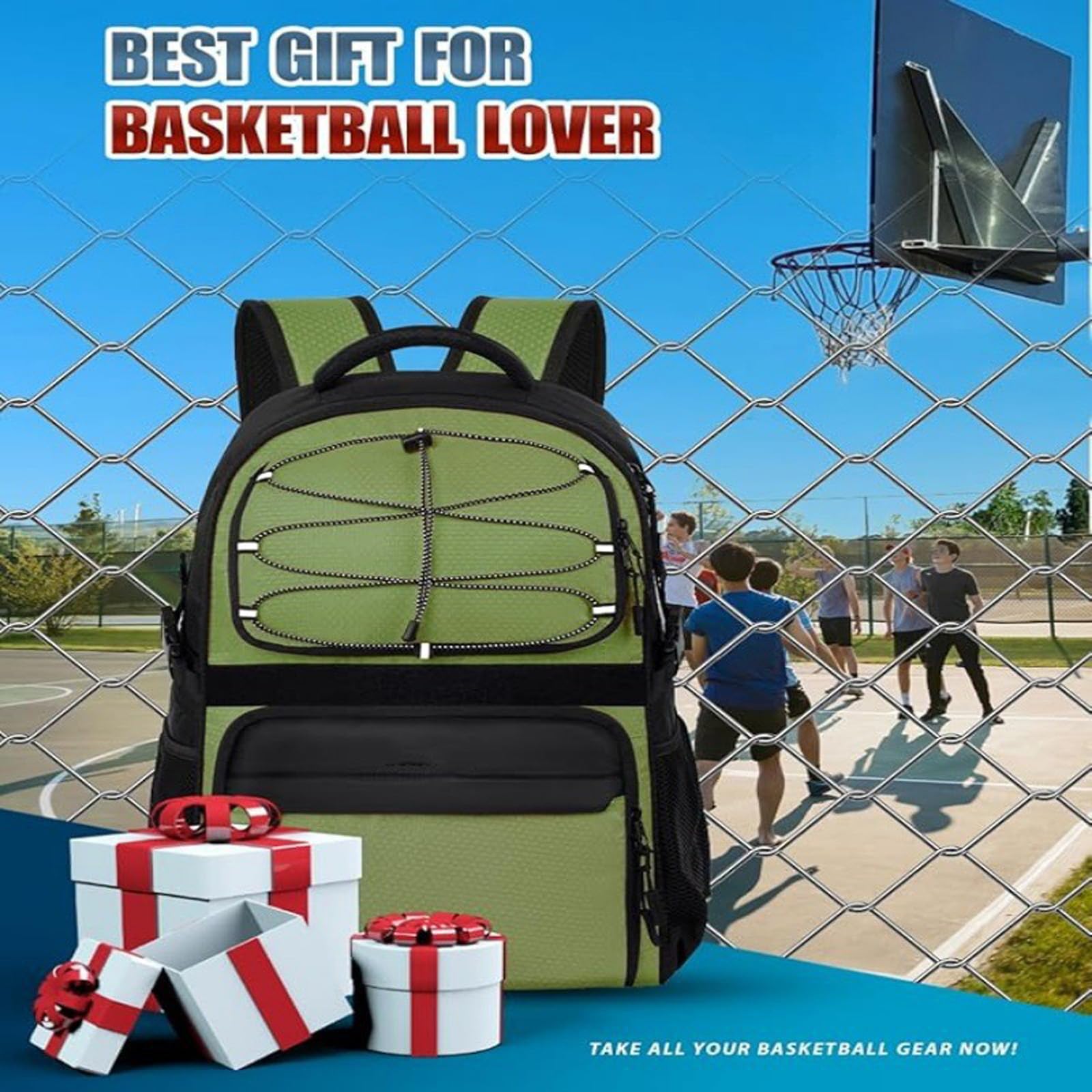 Zaino sportivo regolabile con due spazi ampi per pallacanestro calcio e attrezzatura da allenamento Zaino sportivo professionale