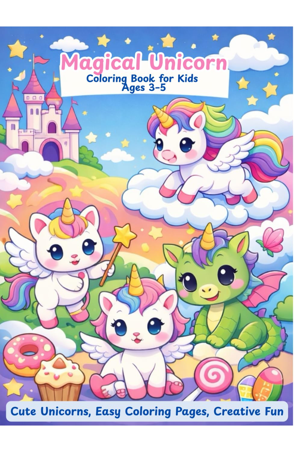 Magical Unicorn Coloring Book for Kids Ages 3–5: Cute Unicorns | Easy Coloring Pages | Creative Fun