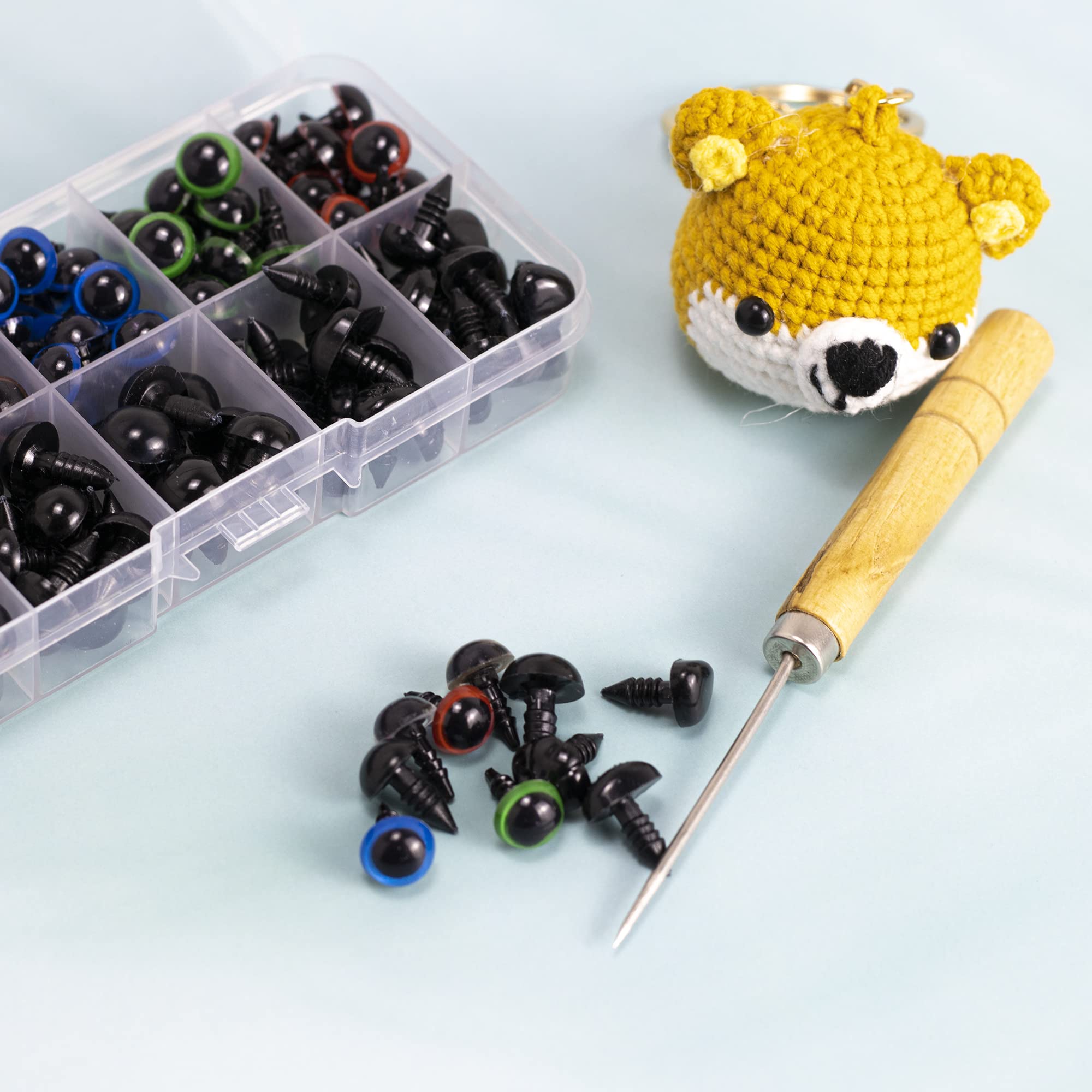Alipis 100 Occhi Di Sicurezza Neri Per Bambole E Peluche - 4 Mm Con Rondelle - Accessori Per Amigurumi E Fai Da Te
