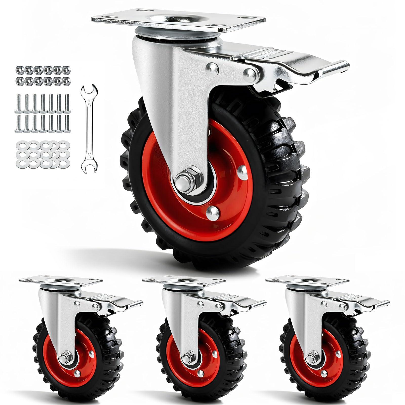 Heavy Duty Caster Wheels - 2400lb Capacity -1