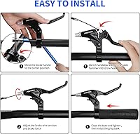 Vista 7 de RUJOI Juego de manetas de freno de bicicleta, 1 par de palancas de aleación de aluminio con 2 juegos de cable de freno y carcasa, se adapta a