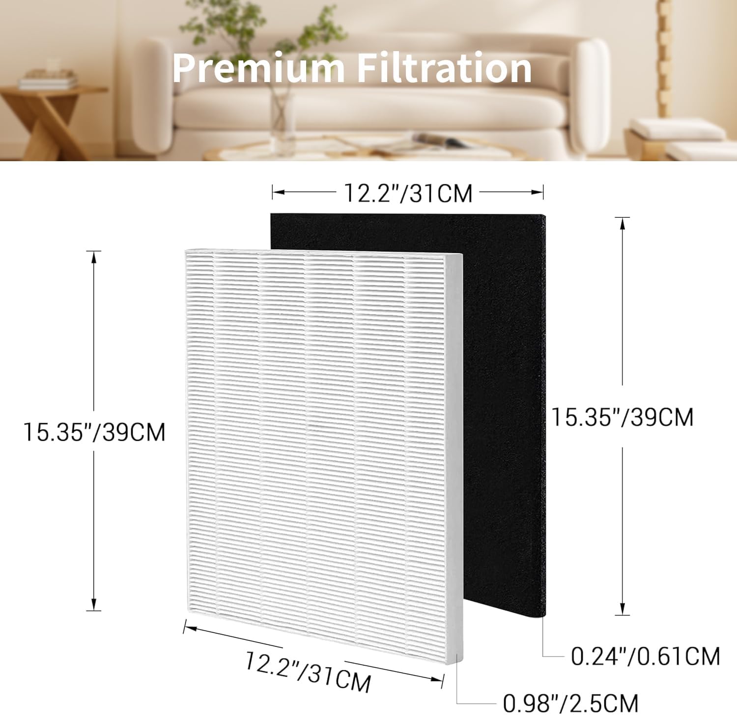 2 Pack D360 filter replacement D3 Filter Compatible with Winix D360 Air Purifier，Replaces for Winix 1712-0101-02, 2 Filters and 4 Activated Carbon pre-filters