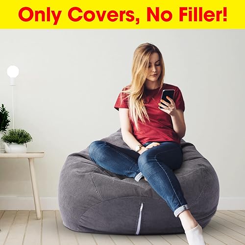 Miniatura 5 de 2 fundas para puf de almacenamiento de animales de peluche, funda para silla, funda de pana suave, puf de peluche, almacenamiento para niños y