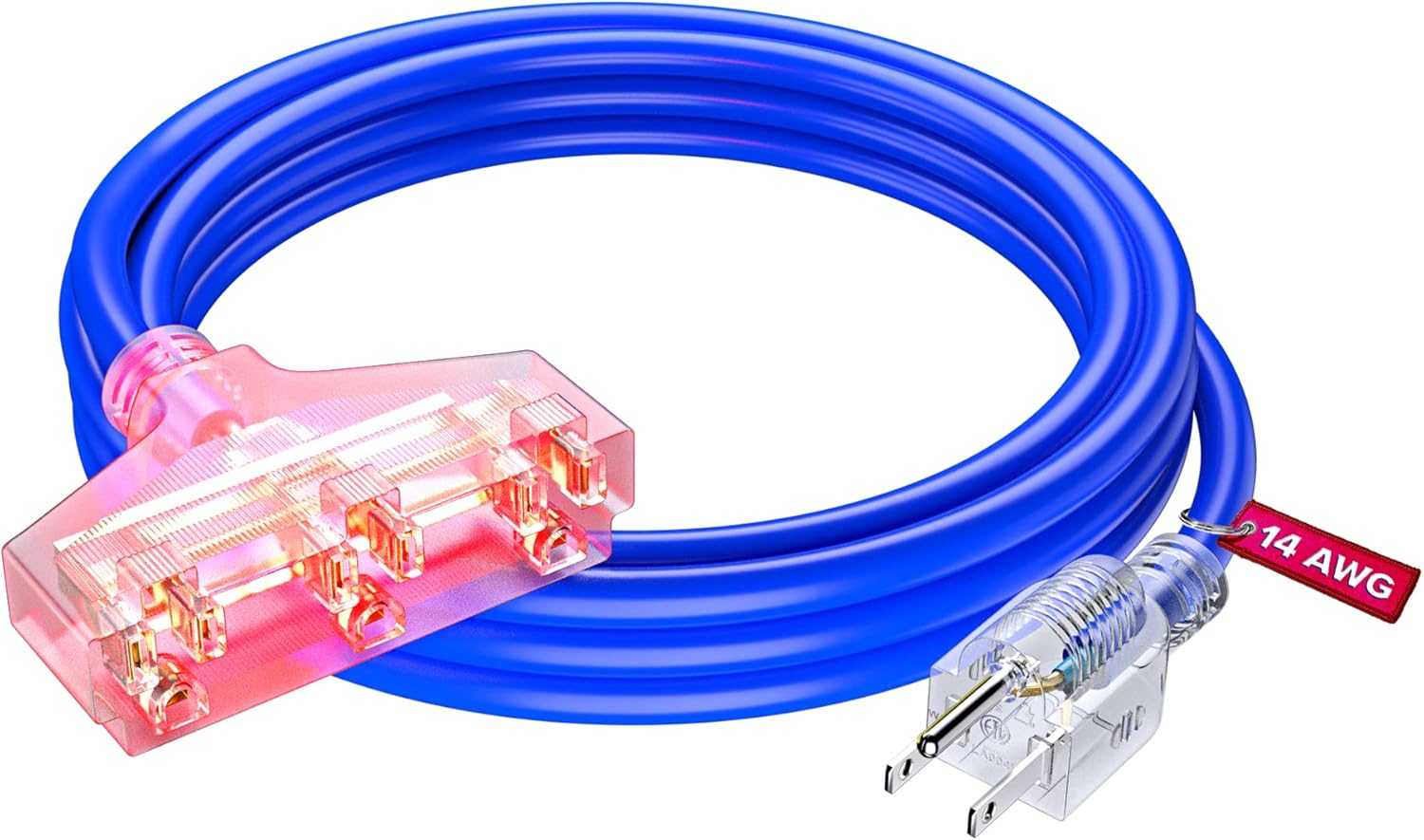 Extension Cord 10 ft, Outdoor Extension Cord with Multiple