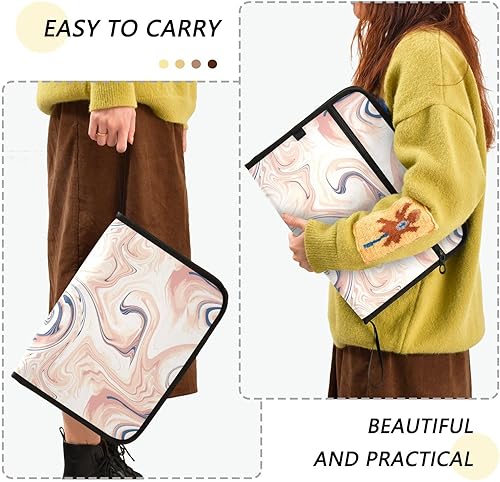 Miniatura 4 de Beige Cream Expandable Hanging File 13 Pockets A4 Letter Size Expanding File Pocket with Zipper Closure Expandable File Pocket for Students Office