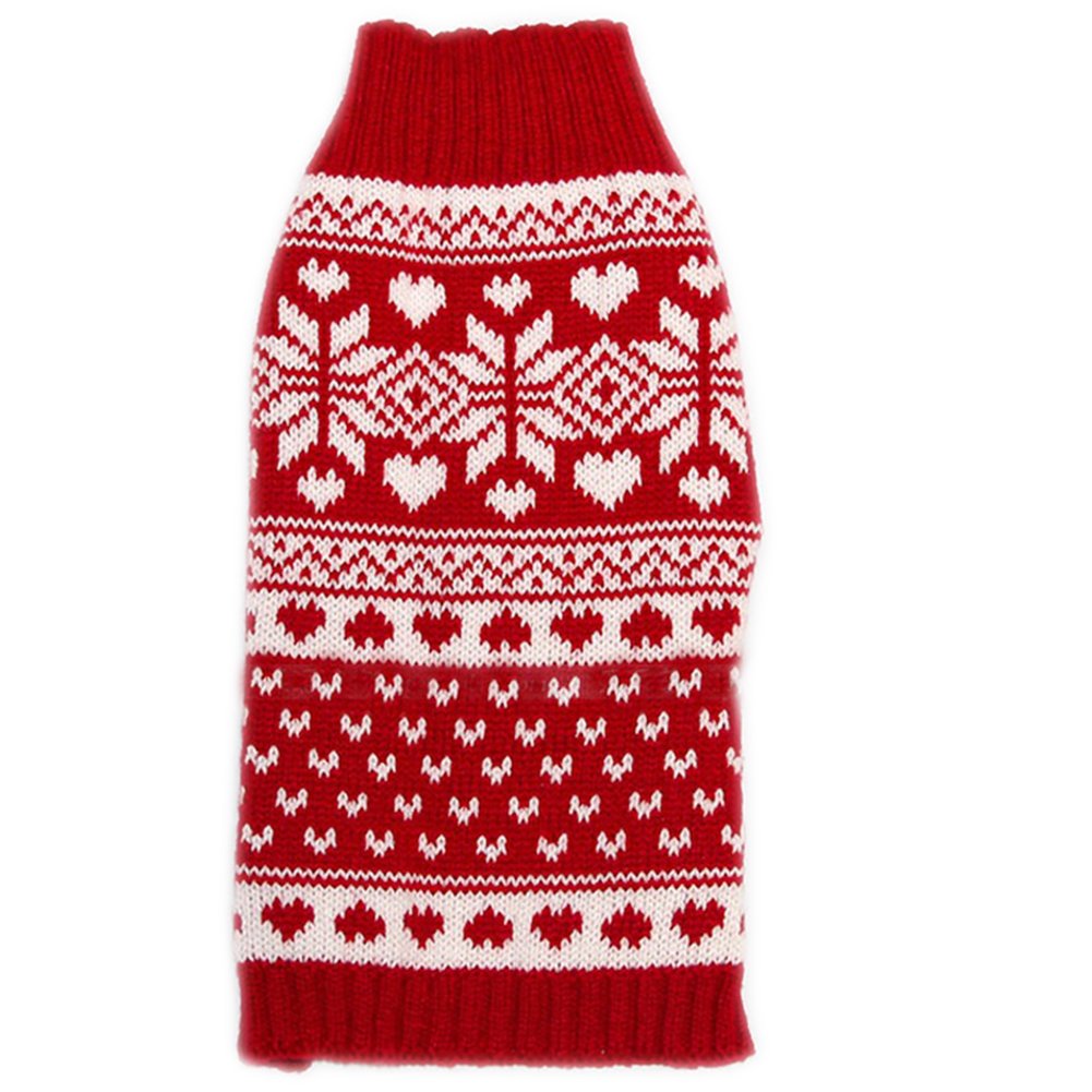 Tangpan Classic Red Snow Pro Pet Turtleneck Dog Sweater Puppy Kitten Cats Apparel Clothes (Small)