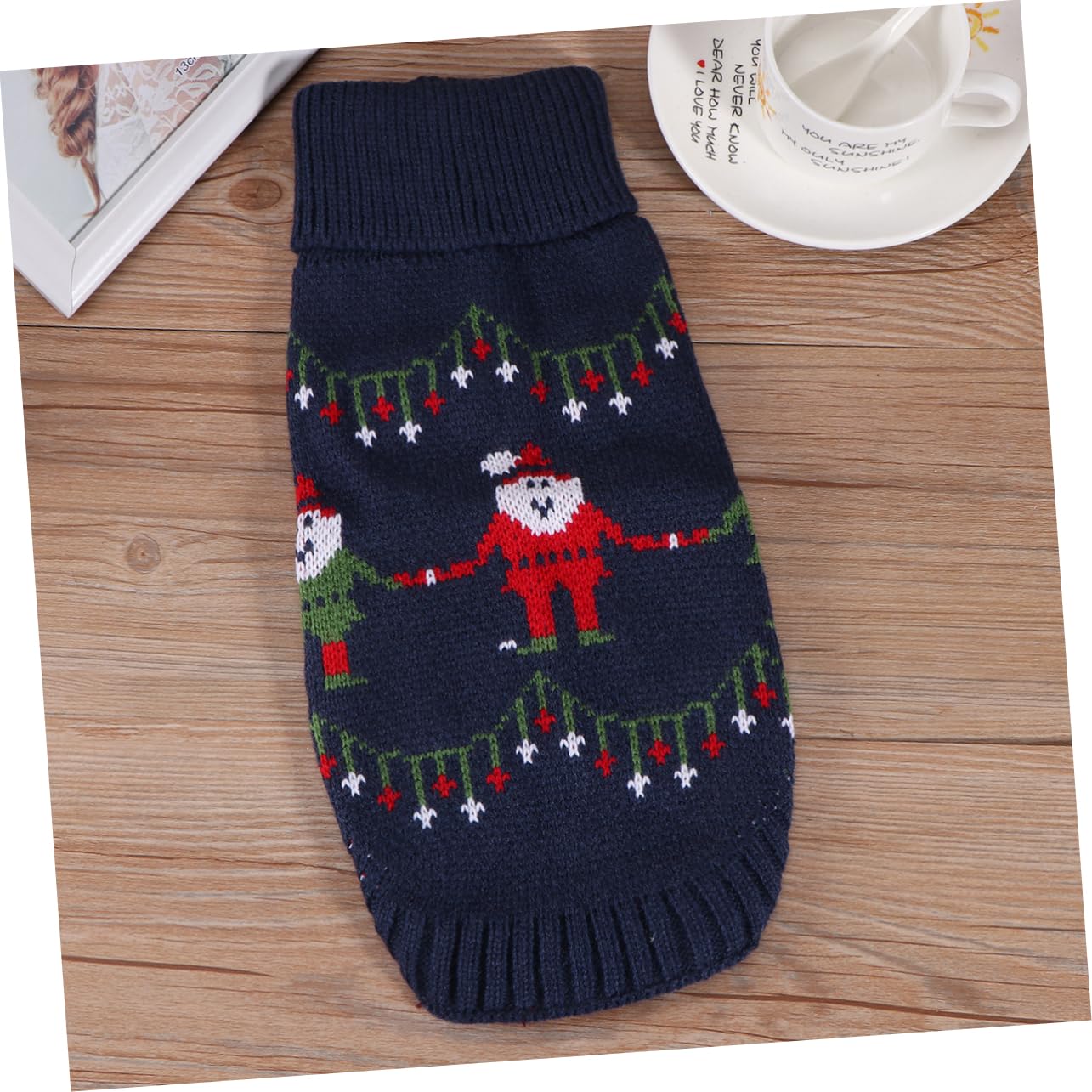 ABOOFAN 3pièces Pull Tricot pour Chien avec Vêtement Hiver Festif pour Animaux De Compagnie Manteau Doux Et Élastique Bleu
