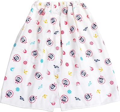 Amazon Hiorie ヒオリエ 日本製 ラップタオル キッズ プールタオル マリン柄 ピンク ガーゼ 巻きタオル 子供用 バスタオル バスタオル ホーム キッチン オンライン通販