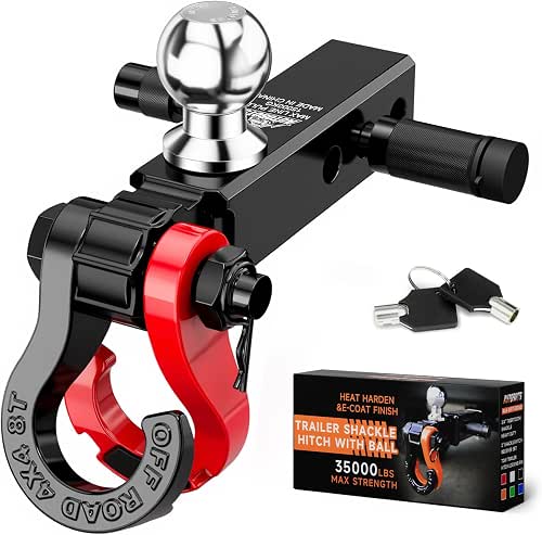 AUTOBOTS 2 inch Trailer Hitch Ball Mount with Tow Shackle