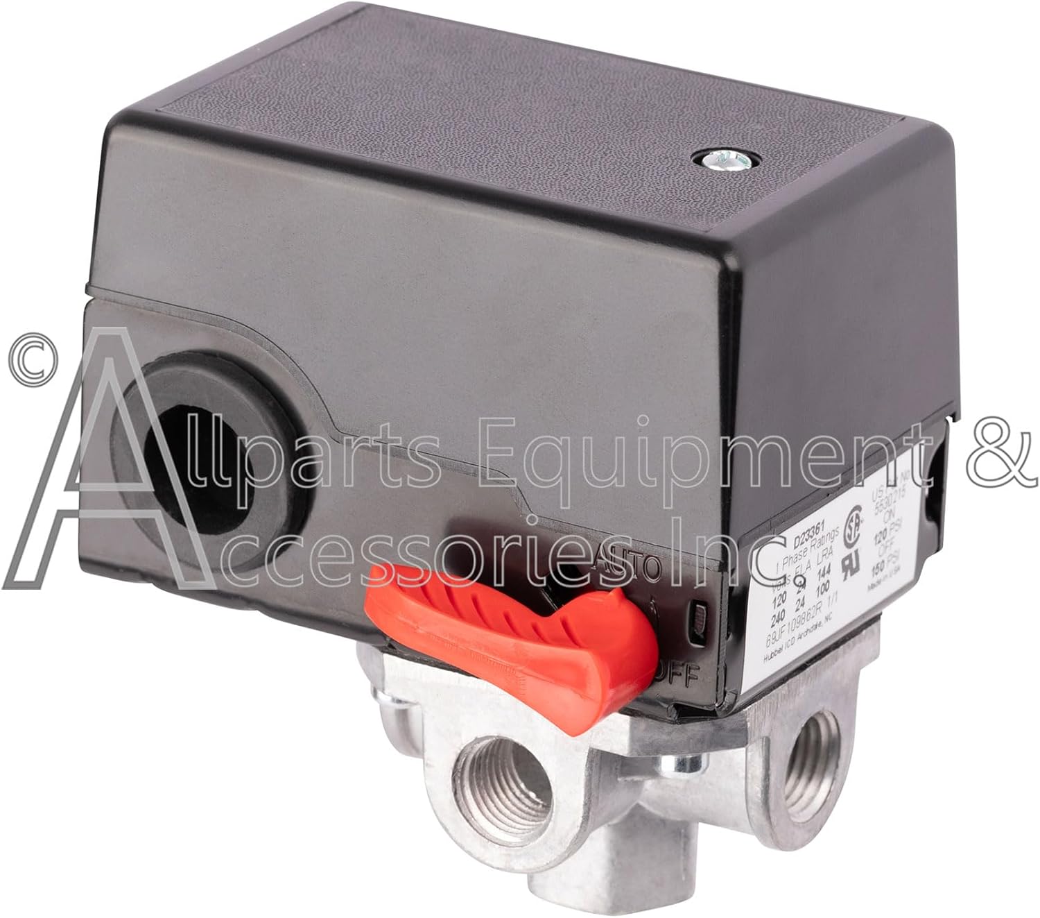 5140153-08 Pressure Switch 4-Port 120-150 PSI 1-Pole 120-240V Compatible with Craftsman, DeVilbiss, and Porter Cable Air Compressor Units