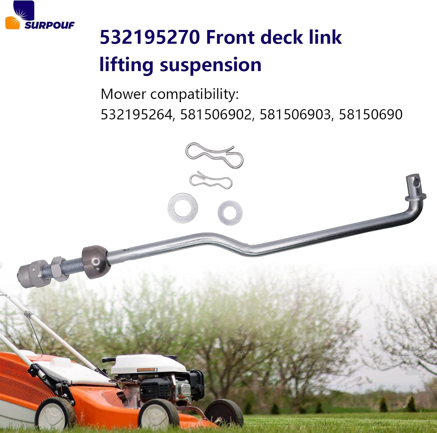 532195270 195270 Front Deck Link Lift Suspension Compatible with Craftsman Husqvarna Mower 532195264、581506902、581506903、58150690