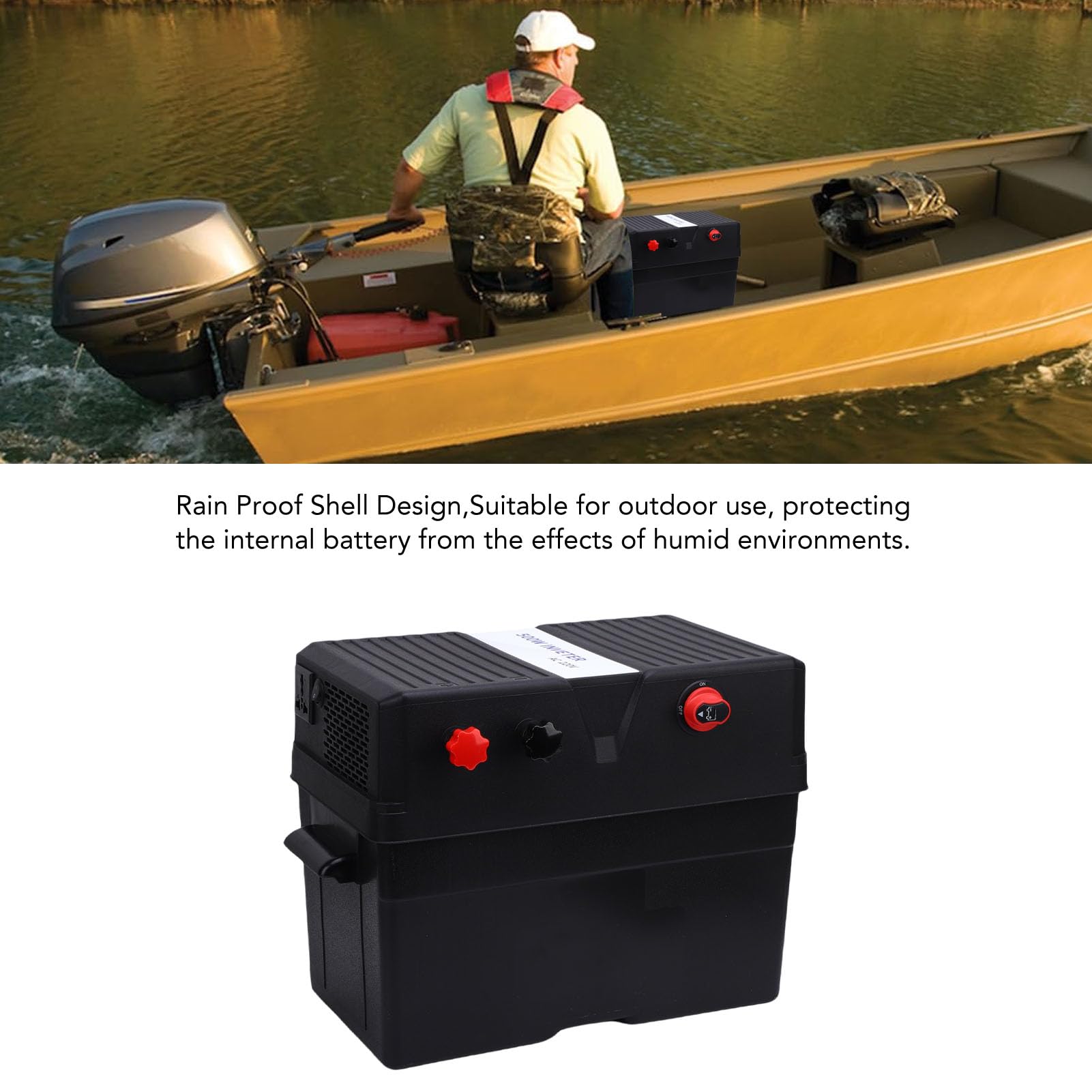 aqxreight Smart Battery Box Downowy Pudełko w Przenośne Pudełko na Akumulator łodzi Wysoka wydajność do Trolling Motor RV Solar Panel