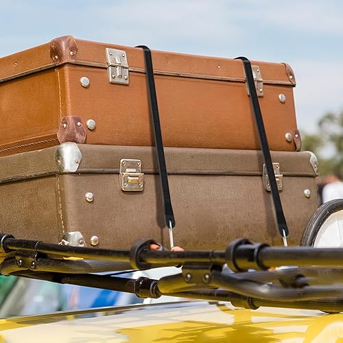 Miniatura 2 de Correas de goma con ganchos de 41 pulgadas, cuerdas elásticas planas resistentes con ganchos en S, correas de amarre de goma 100% EPDM para