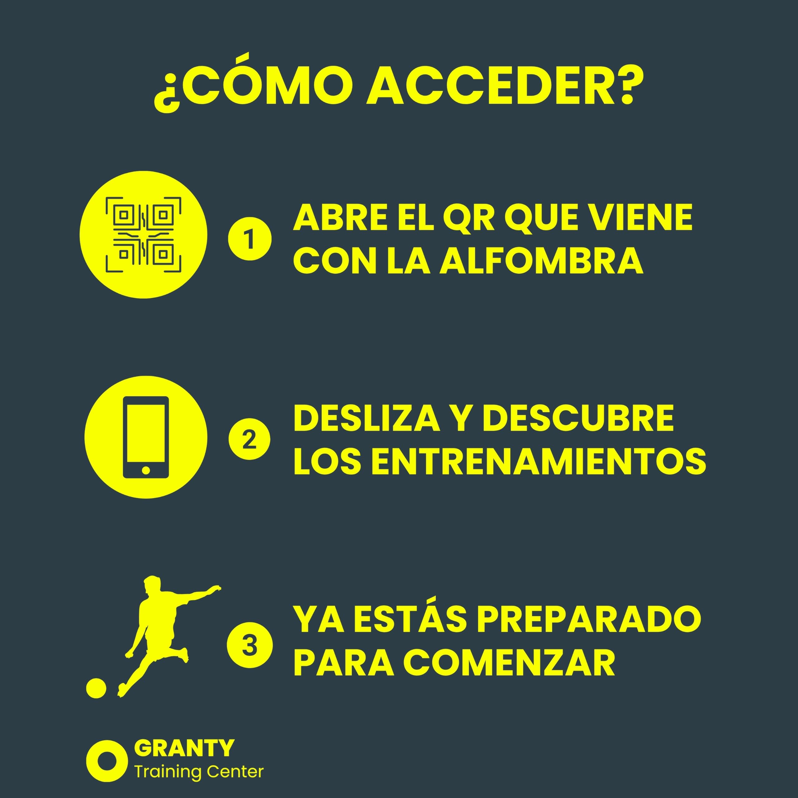 GRANTY Alfombra Entrenamiento Futbol CON APP - Incluye Kick Throw + Calctines + Bolsa + App de Entrenamiento con Videos Interactivos - Alfombra Futbol Entrenamiento