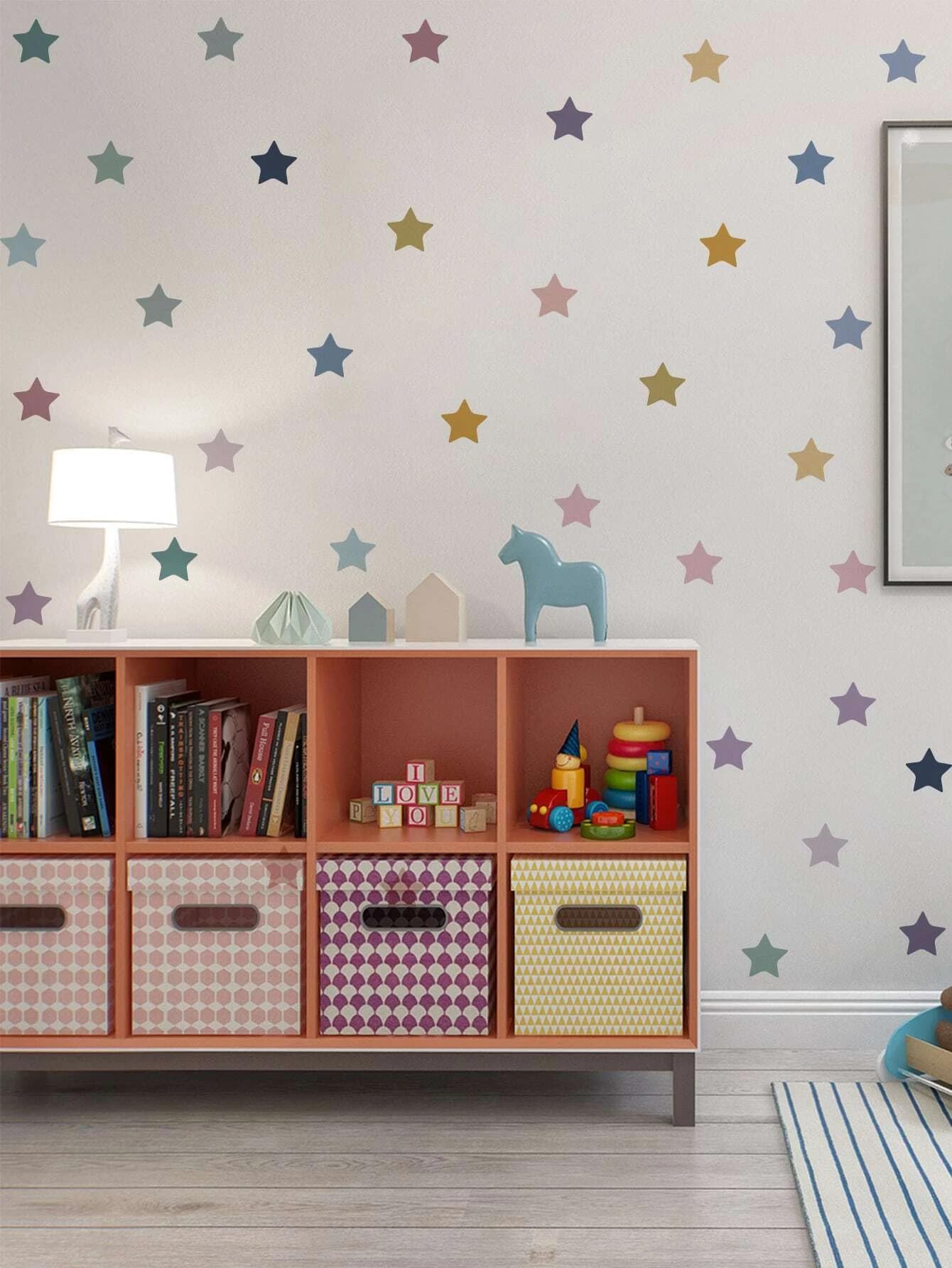 Stars Decorative Stickers - 35 Coloured Stars Stickers - Vinyl Wall Sticker for Children's Room Decoration, Boys, Girls - Image 3